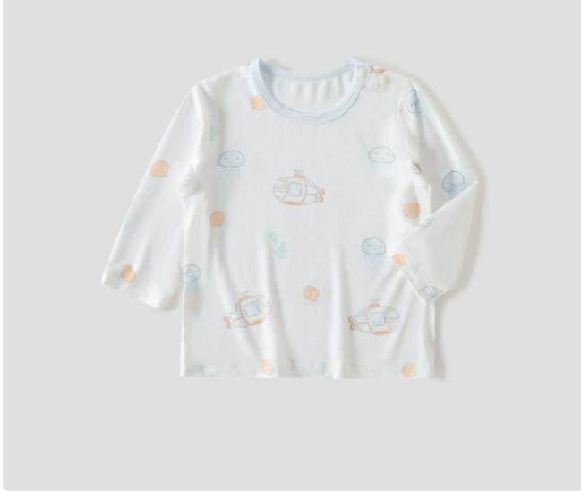 Bamboo Fiber Long-Sleeve Summer T-Shirt for Boys and Girls