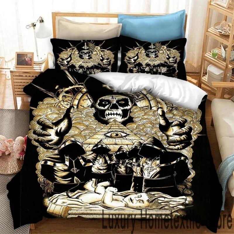 

3D Print Ghost Band Комплект постільної білизни Double Twin King Підодіяльник Підковдра Наволочка Хлопчики Дівчата Дорослі Спальня AU Double 180x210cm