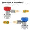 Adjustable Car Quick Coupler Connector Alloy Manifold Gauge Durable Brass Plating Adapter