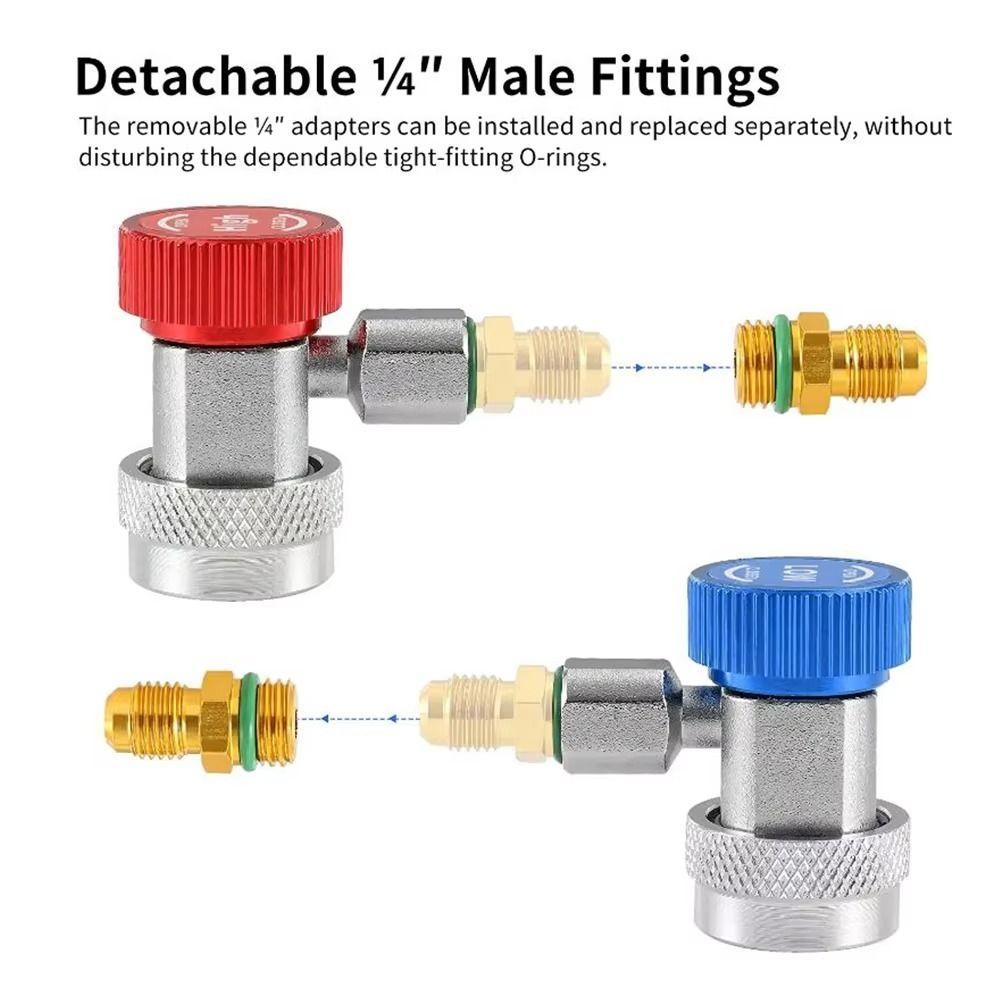 Adjustable Car Quick Coupler Connector Alloy Manifold Gauge Durable Brass Plating Adapter