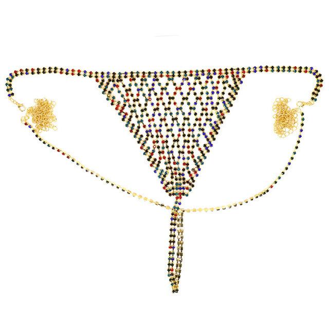 Mixed Color Mesh Bra Chain, European And American Popular Party Personalized Fun Bikini Set Chain