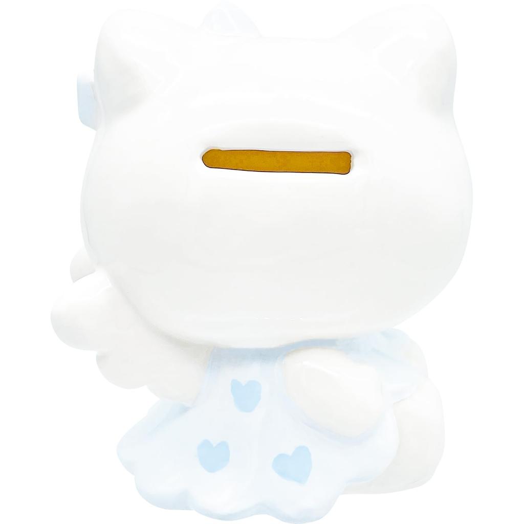 Sanrio "Angel Hello Kitty" Piggy Bank, Approximately 9 X 7 X 13cm Wide, Kitty Goods, Birthday Gift, Blue, SAN4648-1