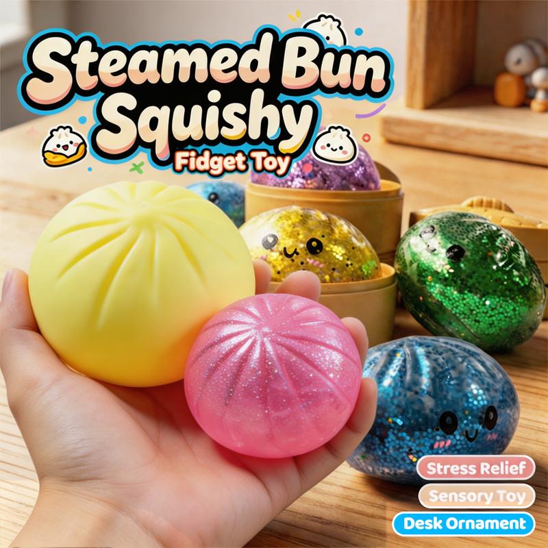 Quetschiger Dampfbrötchen Fidget Spielzeug Schnelle Rückfederung Knetspielzeug Stressabbau Sensorisches Schreibtischspielzeug für Erwachsene Partygeschenke Geburtstagsgeschenk