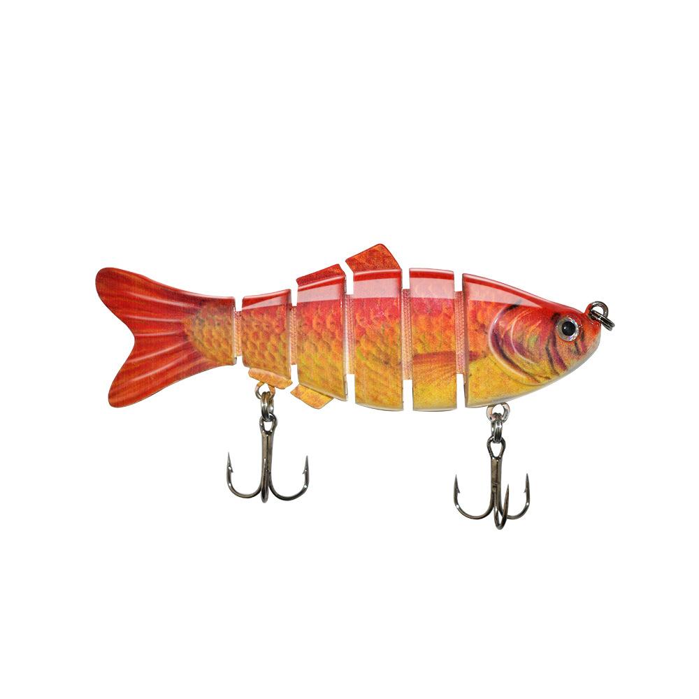 Fishing Lure 5 Segments Crank 3D Eyes Fish Shape Tackle Hook 10cm/17g 1pc