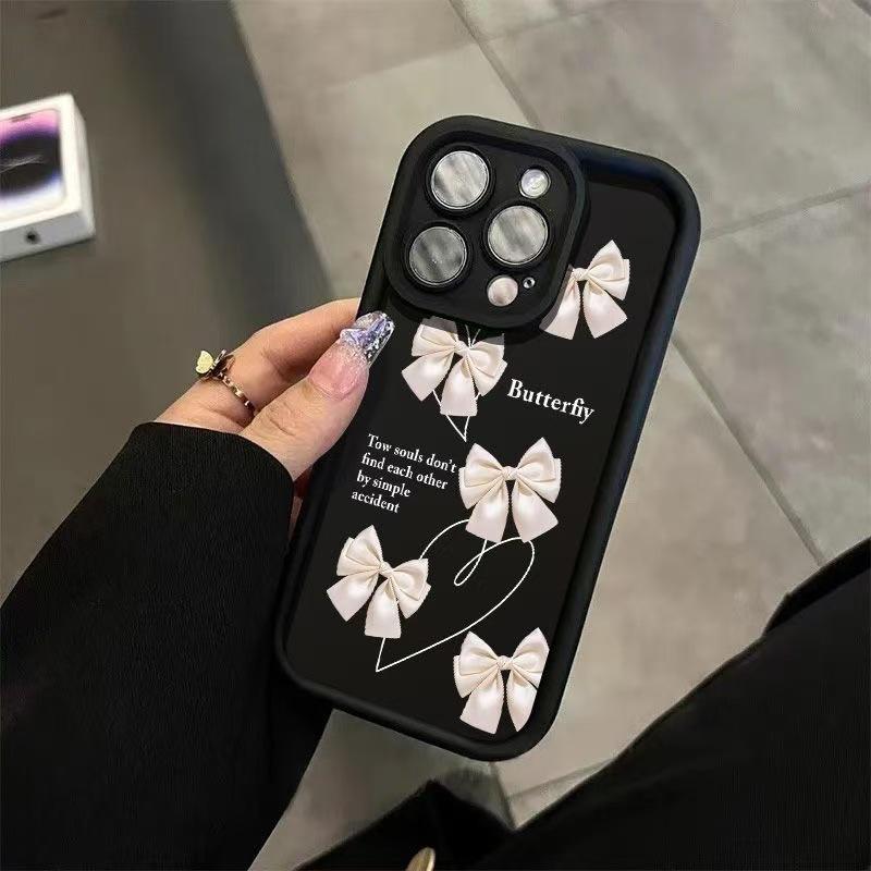 

Premium White Bow Phone Case for iPhone 13, 14, 15Pro, 16Pro & 17 - European & American Design iPhone 15 Pro Max