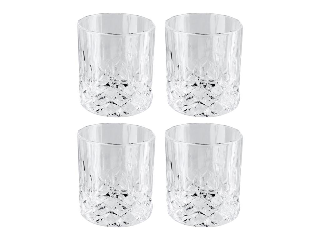 Set of 4 Elegant Crystal Glasses for Whisky Cognac Gift Set