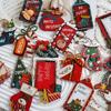 Socks Painted Elderly People Pendants Wooden Christmas Decorations Christmas Trees Pendants  Party
