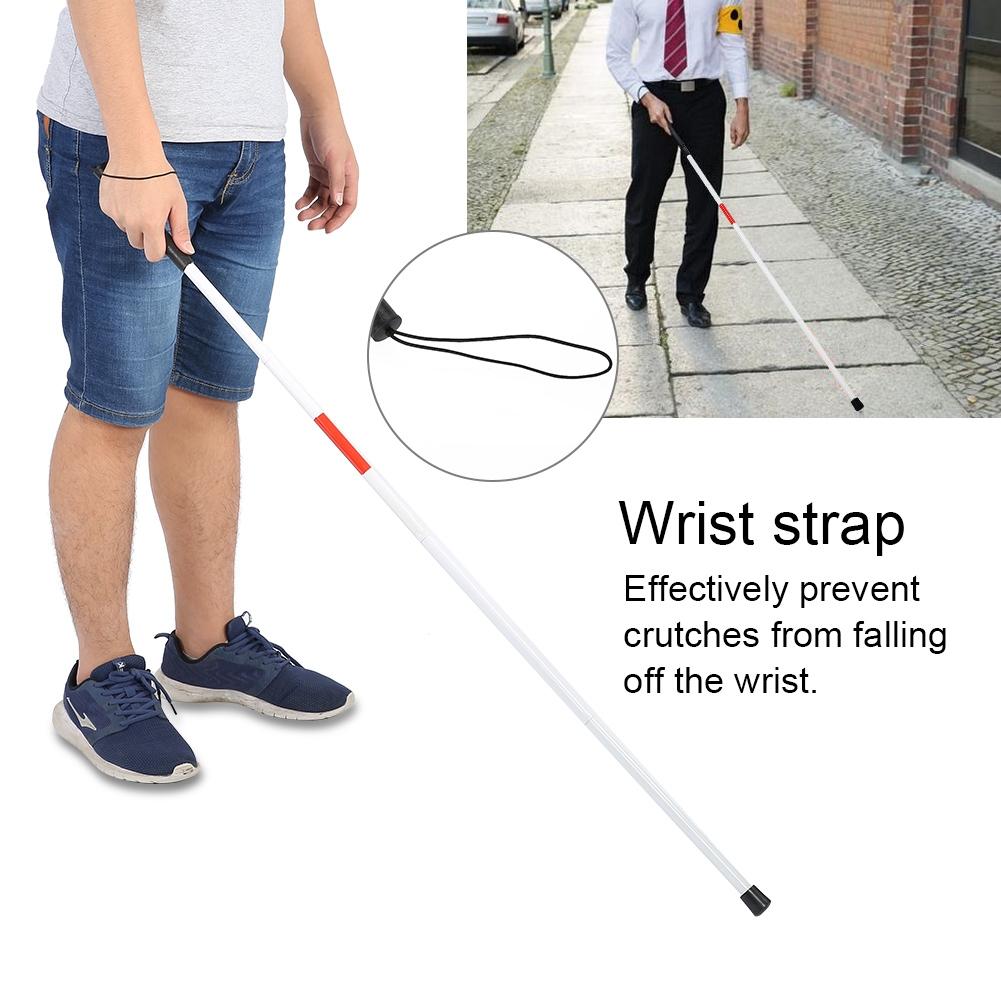 Folding Foldable Reflective Cane Crutch Portable Anti Shock Guide Walking Stick Blind People
