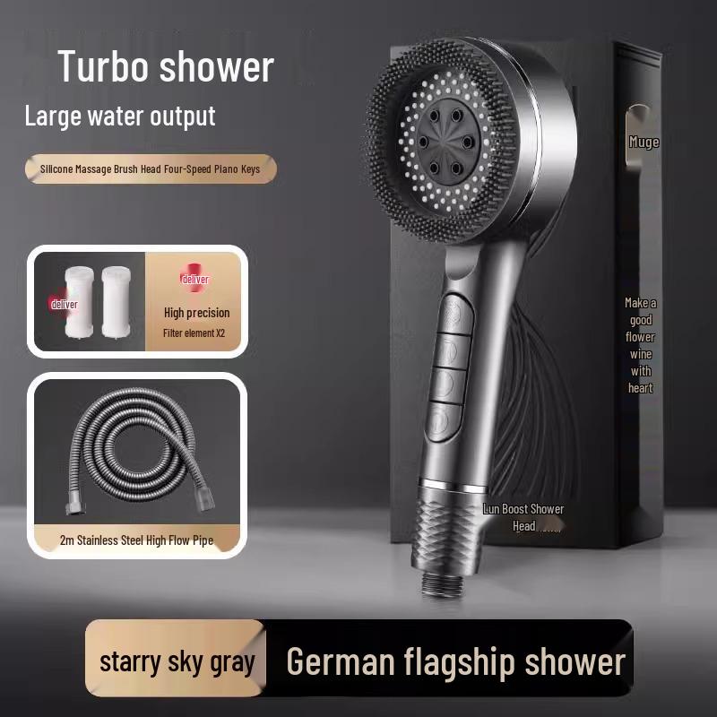 Filtered Booster Handheld Shower Head with Large Output