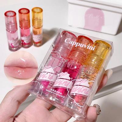 Feuchtigkeitsspendendes Lippenöl, überschüssige Feuchtigkeit, Temperaturänderung, um Lippenfältchen aufzuhellen, glaspflegend, zeigt zarte