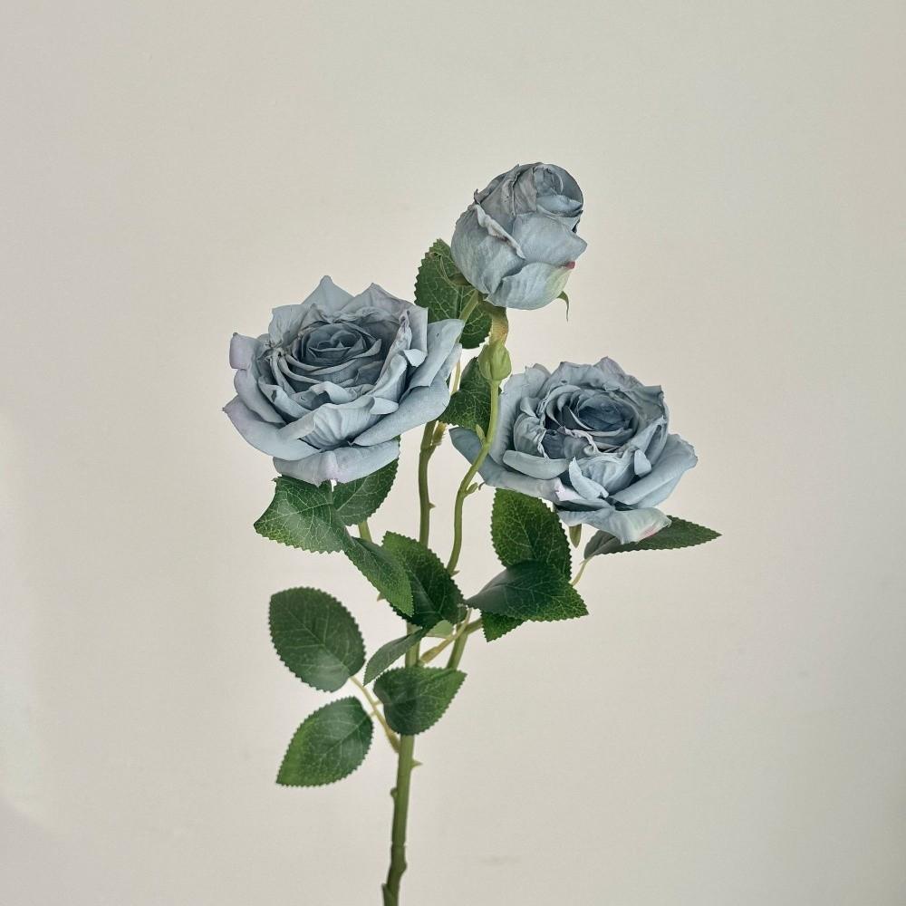 Burnt Edge Rose Artificial Rose Branch 3 Heads Fake Bouquet New Fake Peony  Wedding