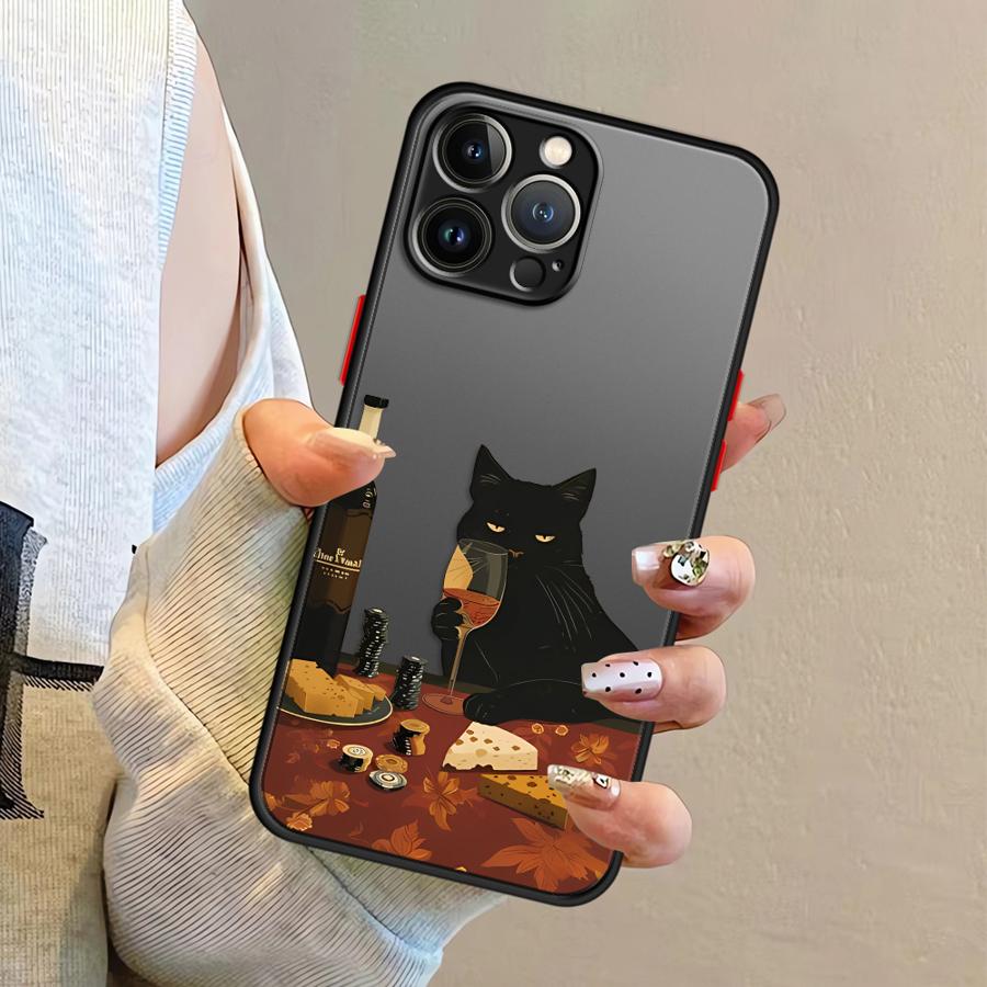 Slightly Drunk Cat Case for iPhone 17 Pro Max 13 Mini XS XR 11 15 16 Plus 14 12 Air 7 8 SE Funda Back Phone Cover