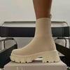 Women's fly-woven sports short boots women's autumn and winter new women's boots large size one-pedal socks boots