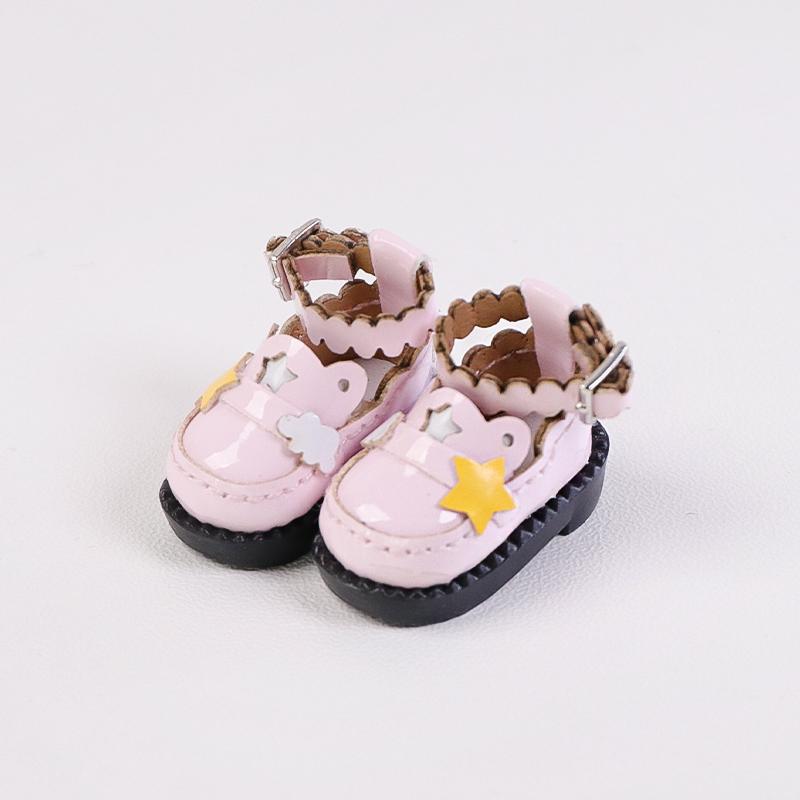 Perfect 2Pcs 1:12 OB11 Clouds and Stars Shoes Doll Classic Shoes Suit For Ob11 1/12 Bjd Detachable Doll Gsc DOD YMY Doll Accessories