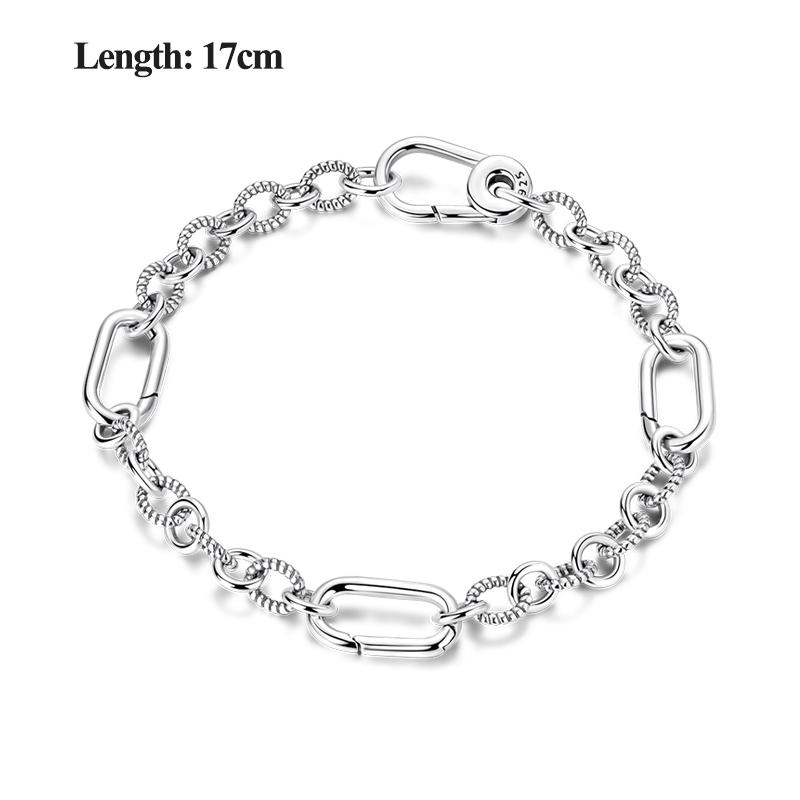 Bracelet 925 Silver Basic Braided Chain Buckle Bracelet For Women's DIY Charms Bracelet Fashion Jewelry Gifts