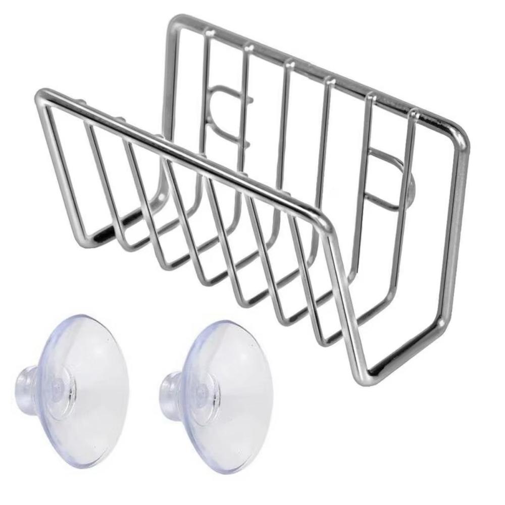 No-Drill Sponge Holder Wall-Mounted Sink Sponge Rack Sink Drain Stand  Kitchen Supplies