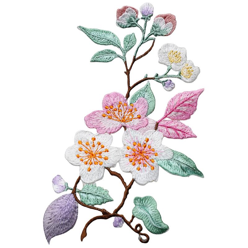 1Pcs Jacket Jeans Craft Accessories Flower Embroidery Patch Iron On Elegant Patches For Clothes Bags DIY Embroidered Stickers