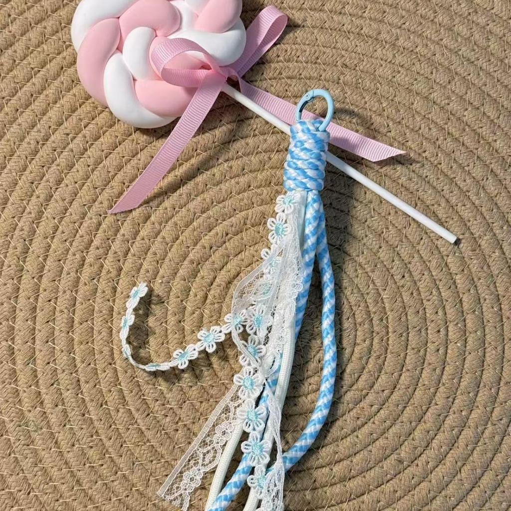 Lace Flower Color Block Knotting Keychain & Phone Charm