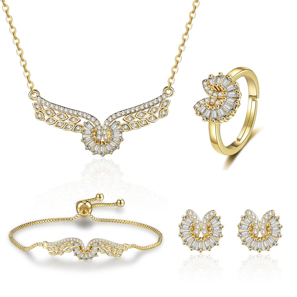 Drop Earrings Necklace Set for Women Vintage Jewelry Set AAAAA Zircon Wedding Engagement Gifts