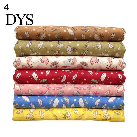 7 Piezas/Set Tela para Acolchar Flor Paraguas Estampado DIY Costura Artesanal Tela de Algodón
