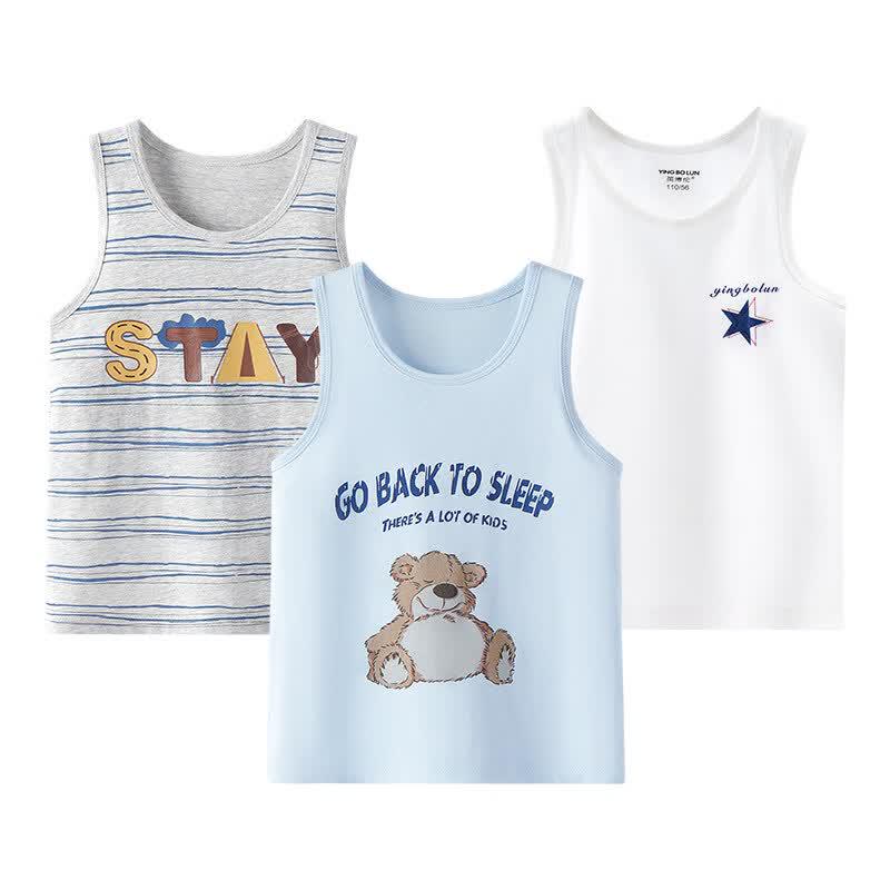 Yingbolun Boys' Pure Cotton Summer Undershirt Vest
