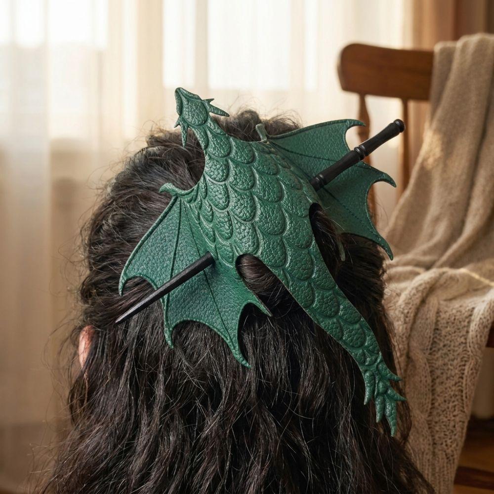 Carved Dragon Flying Dragon Wing Hair Accessory Gothic Fairy Tale Dragon Hair Pin Halloween