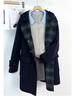 Cappotto da Donna E-Family in Misto Lana con Cappuccio e Chiusura a Laccio, Stile Preppy, Lunghezza Media