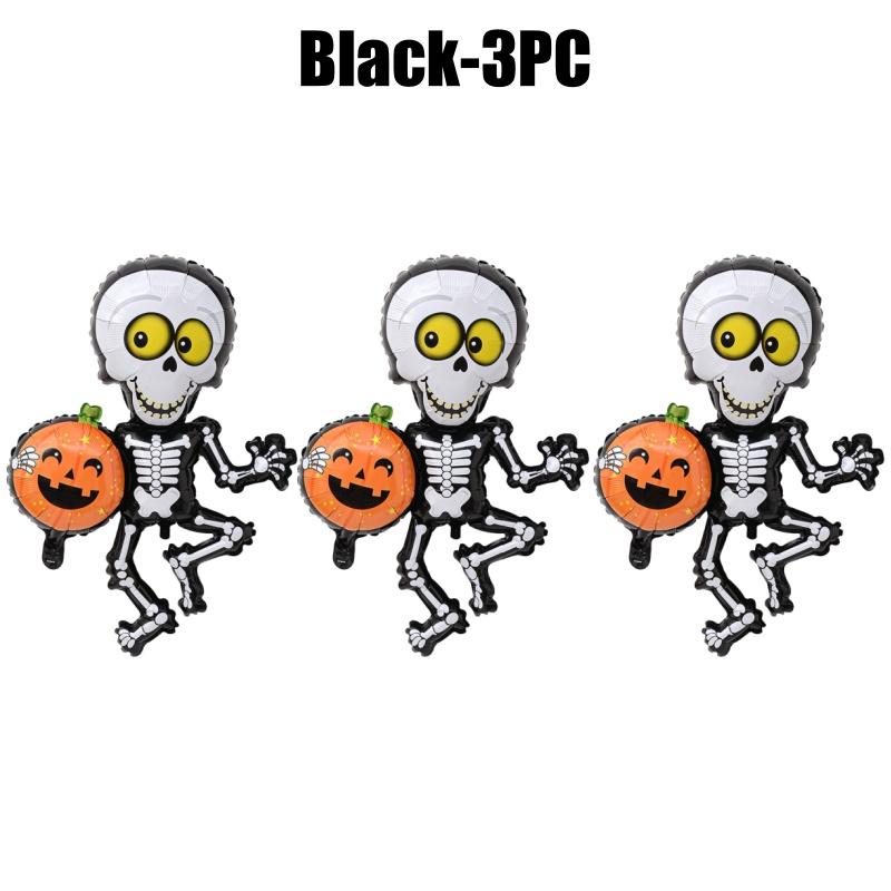 Halloween Party Decoration Cartoon Skull Pumpkin Ghost Design Aluminum Foil Balloons For Spooky Night Celebration