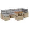 Ensemble de Canapés de Jardin 8 Pièces avec Coussins Beige en Poly Rattan, Canapé de Jardin 2 Places avec Coussins Beige 3349489