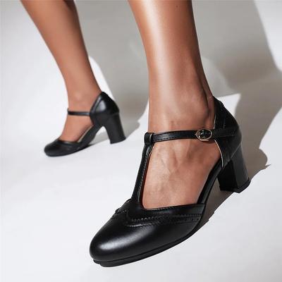 Fashion Lady Fashionable Single Shoes T-Strap Buckle Sweet Blue Pumps 6.5CM Heel High Heels Zapatos Party Wedding Women Mary Janes Shoes
