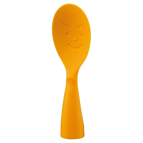 Akebono Sangyo Rice Paddle, Orange, Made in Japan, Wide Base, Self-Standing for Hygiene, Double-Embossed Surface for Non-Stick Rice, PM-903, 201 x 65
