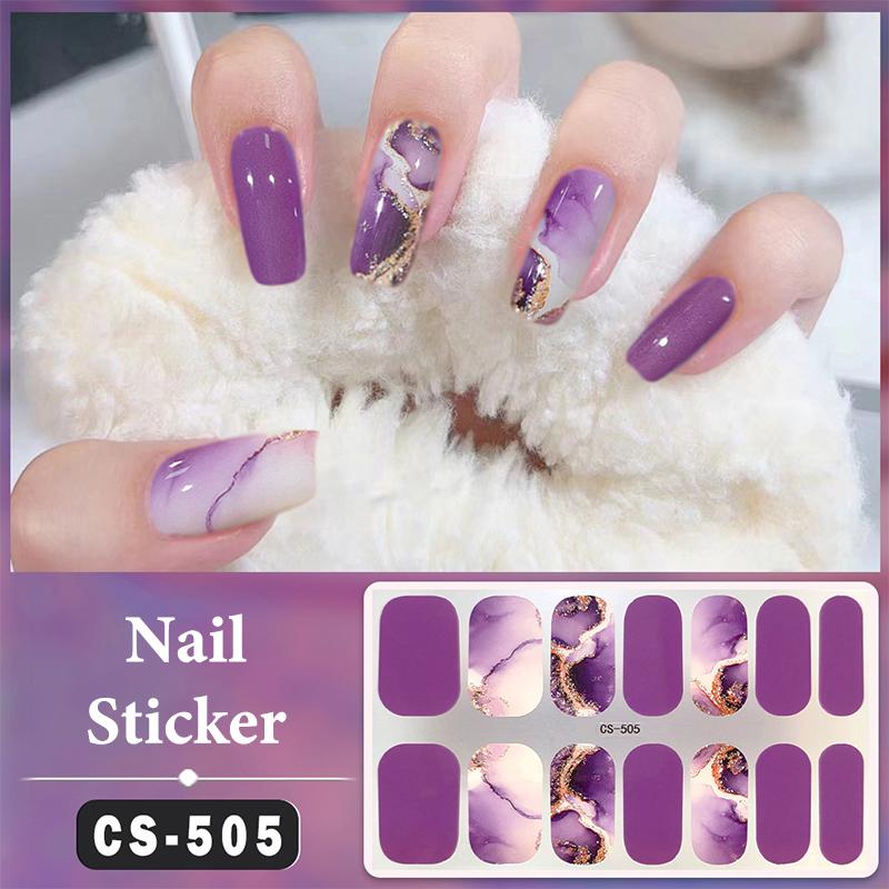 Bez lampy do utwardzania Wodoodporne naklejki na paznokcie Pełne krycie Naklejki na paznokcie Mocne i niełatwe do odpadnięcia 14 paznokci/zestaw Wielokolorowe plastry na paznokcie