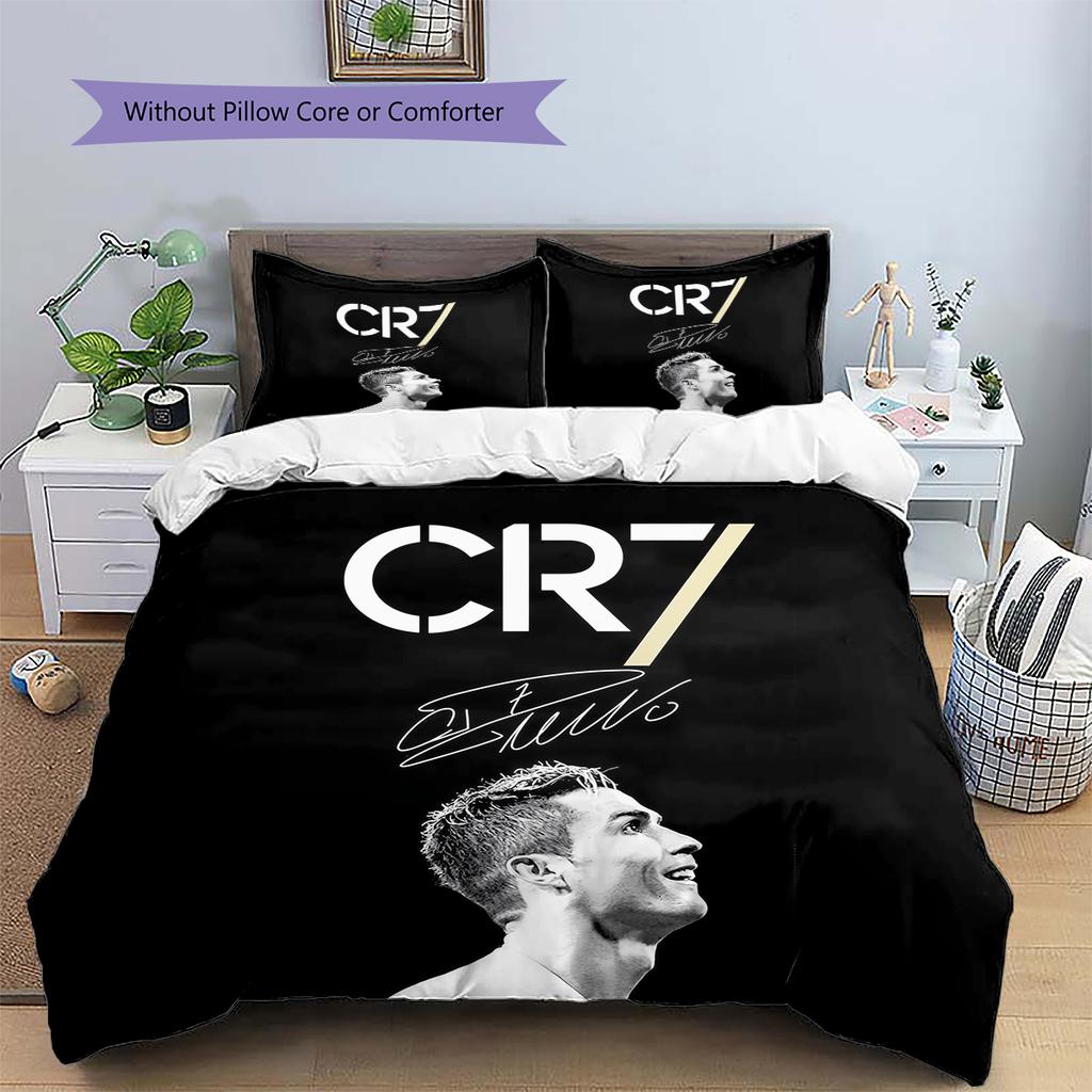 Biancheria da letto con motivo Cristiano Ronaldo Decorazione per la casa Regalo di compleanno (1 * copripiumino + 2 * federa, senza nucleo)