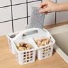 Durable Plastic Shower Basket Simple Functional Hollow Out Storage Basket Washing Basket For Bathroom/Toilet