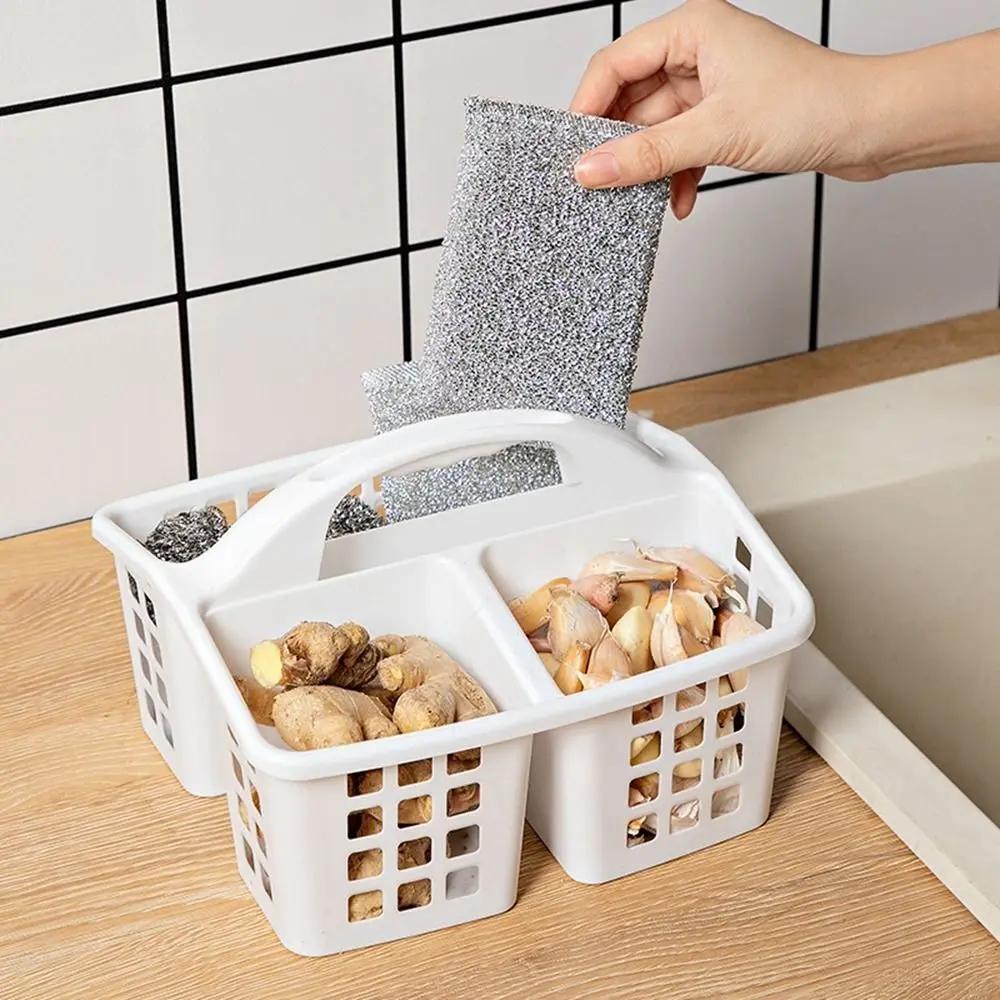 Durable Plastic Shower Basket Simple Functional Hollow Out Storage Basket Washing Basket For Bathroom/Toilet