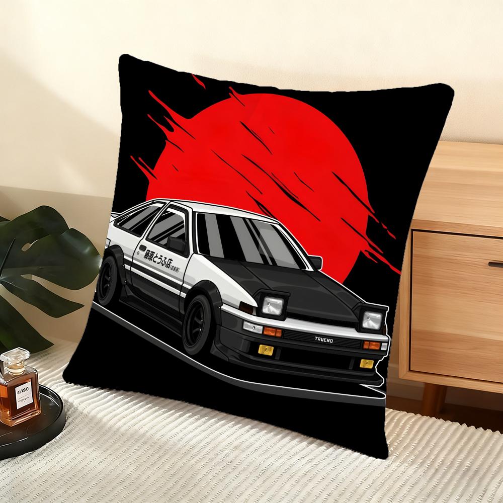 I-Initial D Ae86 Cushion Cover Soft Short Plush Pillow Cover Smooth Cozy Texture Aesthetic Cushion Case Home Decor