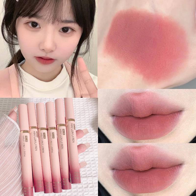 Douyin Popular Matte Velvet Lip Mud – Non-Stick, Soft Mist Lip Gloss for Students, Whitening, Affordable Makeup