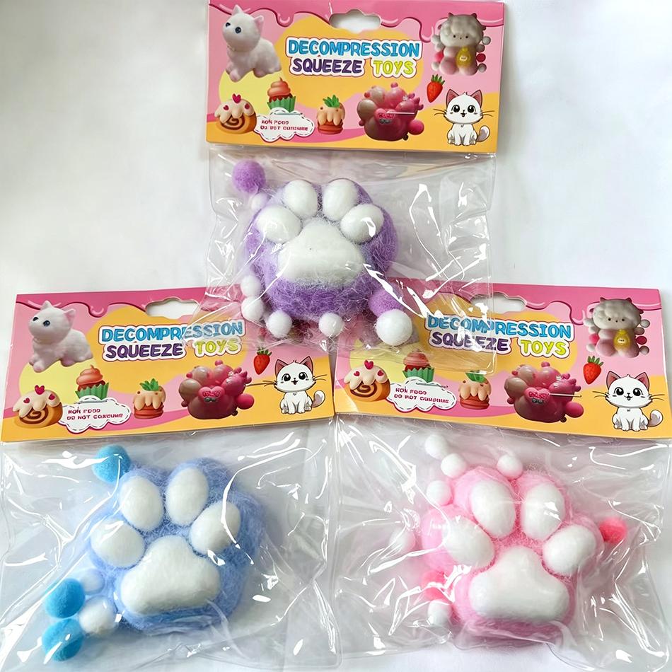 1-3pcs Cute Cat Paw Squishy Fidget Toy Soft Squeeze Stress Relief Toy Kawaii Novelty Relax Gift for Kids Adults In Stock
