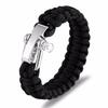 Survival Paracord Bracelet Men Three-Holes Adjustable U-Type Buckle 550 Parachute Rope Outdoor Camping Hiking Emergency