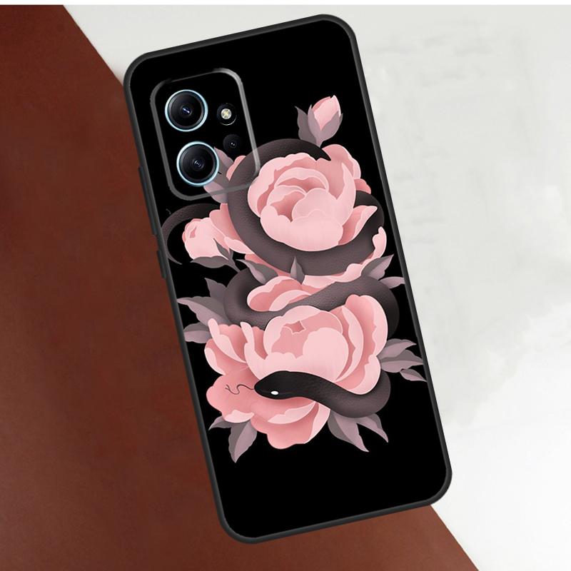 Snake Flower Case For Xiaomi Redmi Note 14 10 11 12 13 15 Pro Plus Cover For Redmi 15 14C 10C 12C 13C 15C