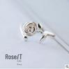 925 Sterling Silver Plated Lotus Open Ring: Handmade, Simple Floral Design for Women