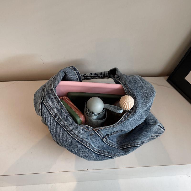 Dames Denim Tote Bag Modieuze Oversized Schoudertas Casual Dagelijkse Canvas Stijl Handtas
