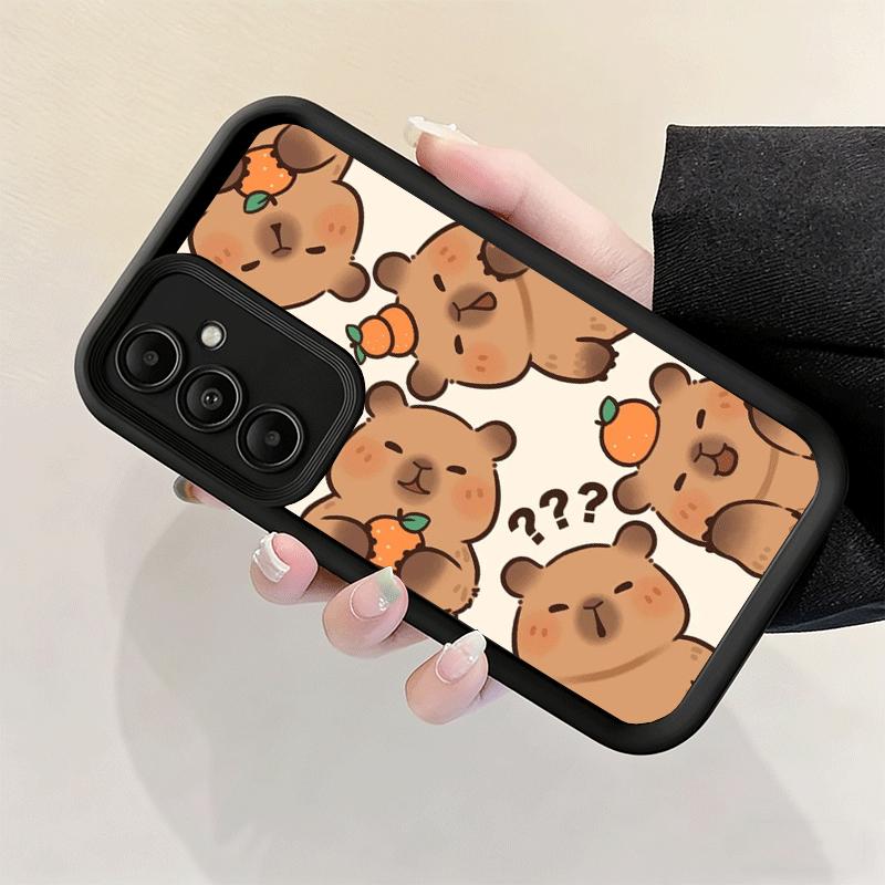 Phone Case for Samsung Galaxy A17 A16 A15 A14 A13 Funny Capybara Cartoon Cute A56 A36 A26 A55 A35 A25 A54 A34 A24 A53 A33 A23 A0