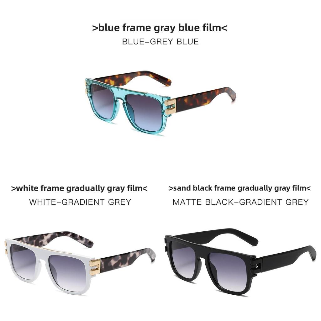 Men Square Frame Sunglasses With Uv400 Protection For Summer Fashion And Travel