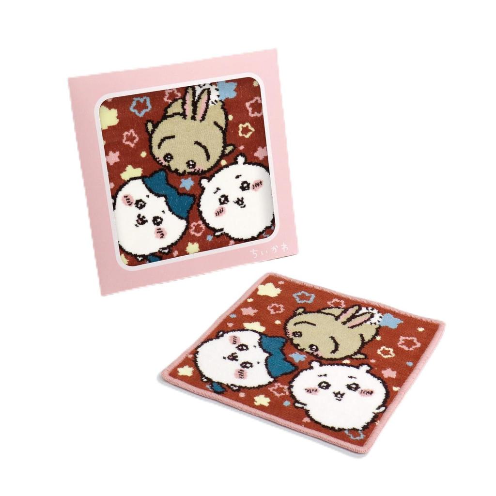 Chiikawa Sparkly Towel Chenille Comes In a Cute 25 X 25 Cm Handkerchief, Pink, Weave, Package, 41-5090250, Approx.