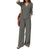 2026 Women's Spring New, Amazon Cross-border Europe and America, Fashion Casual Loose Solid Color Wide Leg Pants Set
