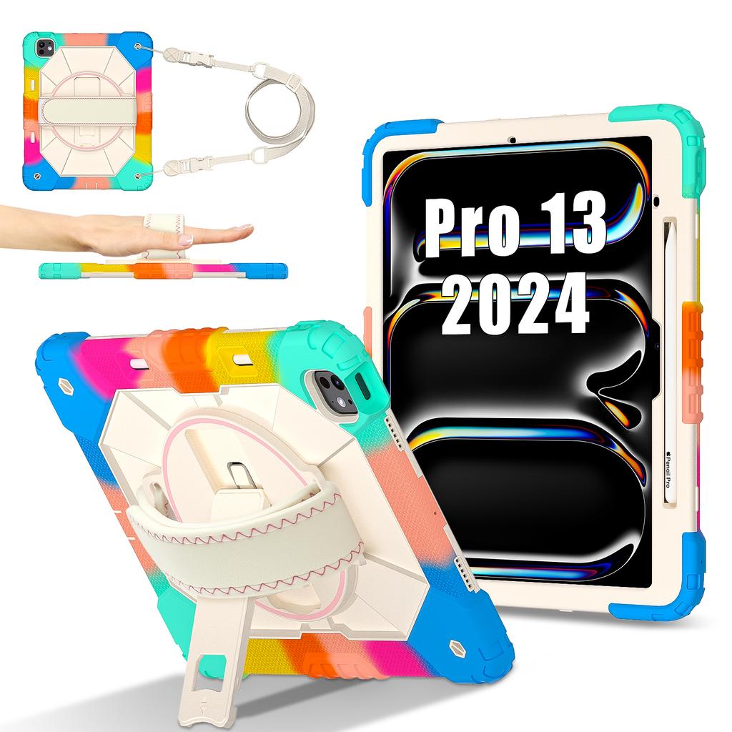 Etui obrotowe Uniwersalne do IPad Pro 13 2025 M5 2024 M4 A3360 A3361 A3362 A2926 A2925 A3007 Hybrydowe Pokrowiec Pasek na Ramię