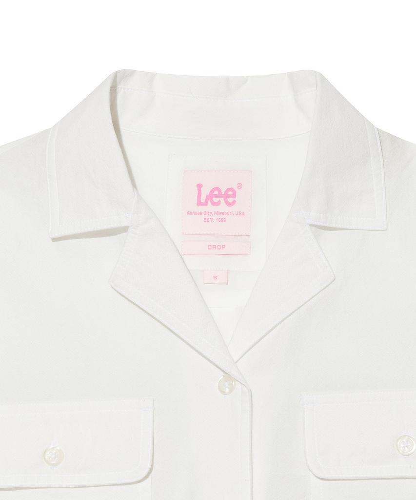 LEE Women Seersucker Two-Pocket Short Sleeve Shirt White