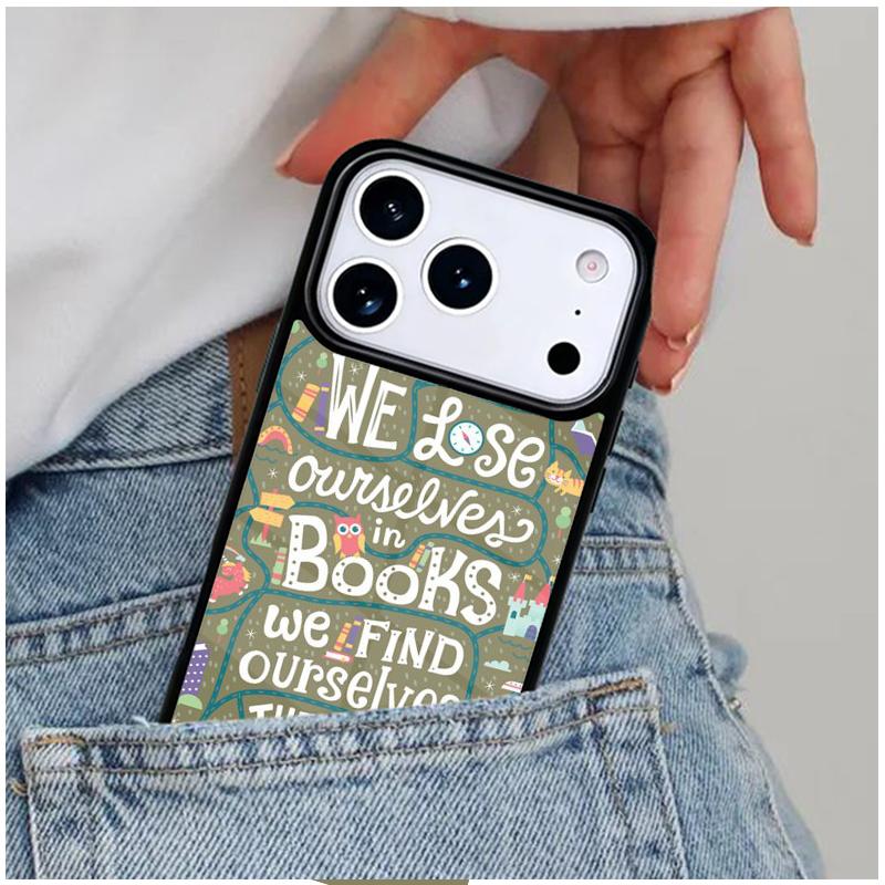 Read Books Library Bookshelf Quotes Phone Case for iPhone 17ProMax 12 13 14 15 16e 17 Pro Max Plus Air Cover