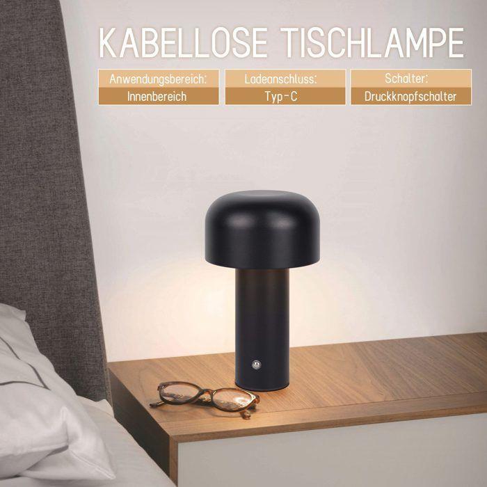 Lampe de chevet - NETTLIFE - Lampe champignon - 2 W - rechargeable sans fil - intensité variable